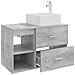 Set di mobili per il bagno 2 pcs Grigio Cemento - Foto miniatura 6