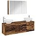 Set di mobili per il bagno 4 pcs Legno antico - Foto miniatura 1