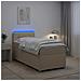 Letto box spring con materasso Crema 80 x 200 cm Tessuto - Foto miniatura 4
