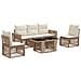 Set Divano da Giardino 6 pz Beige e Bianco Crema polyrattan - Foto miniatura 1
