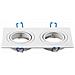 Porta Faretti Led Gu10 Doppio Quadrato Incasso Orientabile Alluminio Bianco Vt-783 3607 - Foto miniatura 2