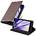 Custodia Compatibile Con Nokia Lumia 535 In Bruno Caffè - Coperchio Protettiva Con Chiusura Magnetica, Funzione Stand E Tasca Per Le Carte - Foto miniatura 1