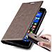 Custodia Compatibile Con Nokia Lumia 535 In Bruno Caffè - Coperchio Protettiva Con Chiusura Magnetica, Funzione Stand E Tasca Per Le Carte - Foto miniatura 4