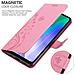 Custodia Compatibile Con Huawei Y6p In Rosa Fiore - Coperchio Protettivo In Design Floreale Con Chiusura Magnetica, Funzione Stand E Slot Per Carte - Foto miniatura 4