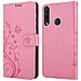 Custodia Compatibile Con Huawei Y6p In Rosa Fiore - Coperchio Protettivo In Design Floreale Con Chiusura Magnetica, Funzione Stand E Slot Per Carte - Foto miniatura 7