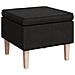 Poggiapiedi con Gambe in Legno Nero in Tessuto - Foto miniatura 1