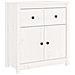 Credenza Bianca 70x35x80 cm in Legno Massello di Pino - Foto miniatura 2