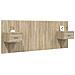 Testiera Letto Con Comodini In Legno Multistrato Rovere Sonoma - Foto miniatura 3