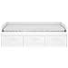 Letto Per Bambini Adamello, Lettino Contenitore Per Cameretta, Struttura Per Letto Singolo Con 3 Cassettoni, 194x97h60 Cm, Bianco - Foto miniatura 2