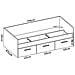 Letto Per Bambini Adamello, Lettino Contenitore Per Cameretta, Struttura Per Letto Singolo Con 3 Cassettoni, 194x97h60 Cm, Bianco - Foto miniatura 3