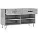 Panca Porta Scarpe Grigio Cemento 102x35x55cm Legno Multistrato - Foto miniatura 10