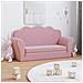 Divano Letto Per Bambini A 2 Posti Rosa In Morbido Peluche - Foto miniatura 1
