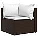 Set Mobili Da Giardino 4 Pz Con Cuscini In Polyrattan Marrone - Foto miniatura 3