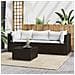Set Mobili Da Giardino 4 Pz Con Cuscini In Polyrattan Marrone - Foto miniatura 8