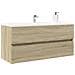 Mobile Lavabo Bagno Rovere Sonoma 100x38,5x45 Cm In Truciolato - Foto miniatura 1