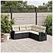 Set Divani Da Giardino 5 Pz Con Cuscini In Polyrattan Nero - Foto miniatura 1