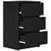 Comodini con 3 Cassetti 2 pz Nero 39x35x65 cm - Foto miniatura 3