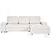 Divano Letto Angolare 3 Posti Hrisey Bouclé Bianco Con Contenitore Lato Sinistro - Foto miniatura 2