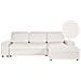 Divano Letto Angolare 3 Posti Hrisey Bouclé Bianco Con Contenitore Lato Sinistro - Foto miniatura 3