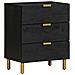 Comodino Nero 50x33x62 Cm In Legno Multistrato - Foto miniatura 1