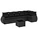 Set Divani Da Giardino Con Cuscini 7pz Nero Polyrattan - Foto miniatura 2