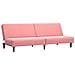 Divano Letto A 2 Posti Rosa In Velluto - Foto miniatura 1