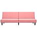 Divano Letto A 2 Posti Rosa In Velluto - Foto miniatura 4