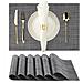 Set Di 6 Tovagliette In Pvc - 30x45cm - Blu E Bianco: Protezione E Stile Per La Tua Tavola Silver + Black - Foto miniatura 3