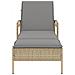 Lettino Prendisole con Cuscino Beige 63x200x81 cm in Polyrattan - Foto miniatura 4
