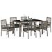 Set da pranzo da giardino 7 pezzi con cuscini Grigio Polyrattan - Foto miniatura 3