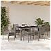 Set da pranzo da giardino 7 pezzi con cuscini Grigio Polyrattan - Foto miniatura 4