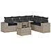 Set Divani da Giardino 7pz con Cuscini Grigio Chiaro Polyrattan - Foto miniatura 1
