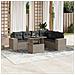 Set Divani da Giardino 7pz con Cuscini Grigio Chiaro Polyrattan - Foto miniatura 2