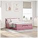 Struttura Letto Pouf con Materasso Rosa 140x190 cm in Velluto - Foto miniatura 3