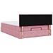 Struttura Letto Pouf con Materasso Rosa 140x190 cm in Velluto - Foto miniatura 9