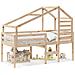 Letto a Soppalco con Tetto 90x200 cm in Legno di Pino - Foto miniatura 1