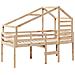 Letto a Soppalco con Tetto 90x200 cm in Legno di Pino - Foto miniatura 3