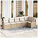 Set Divano da Giardino 6 pcs Beige e bianco Poly Rattan - Foto miniatura 2