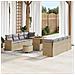 Set Divano da Giardino con cuscino 11 pcs Beige Poly Rattan - Foto miniatura 2