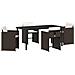 Set da Pranzo per Giardino 5 pcs Marrone Poly Rattan - Foto miniatura 1