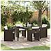 Set da Pranzo per Giardino 5 pcs Marrone Poly Rattan - Foto miniatura 2