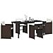 Set da Pranzo per Giardino 5 pcs Marrone Poly Rattan - Foto miniatura 3