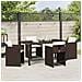 Set da Pranzo per Giardino 5 pcs Marrone Poly Rattan - Foto miniatura 4