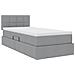 Letto con contenitore e LED Grigio chiaro 90 x 200 cm Tessuto - Foto miniatura 6