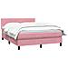 Giroletto a Molle con Materasso Rosa 160x210 cm in Velluto - Foto miniatura 3