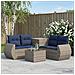Set di divani 6 pz Grigio e Blu Navy Rattan sintetico e Acciaio - Foto miniatura 3