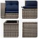 Set di divani 6 pz Grigio e Blu Navy Rattan sintetico e Acciaio - Foto miniatura 5