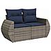 Set di divani 6 pz Grigio e Blu Navy Rattan sintetico e Acciaio - Foto miniatura 6