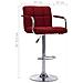 Sedia Da Bar Rosso Vino In Tessuto - Foto miniatura 6