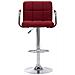 Sedia Da Bar Rosso Vino In Tessuto - Foto miniatura 7